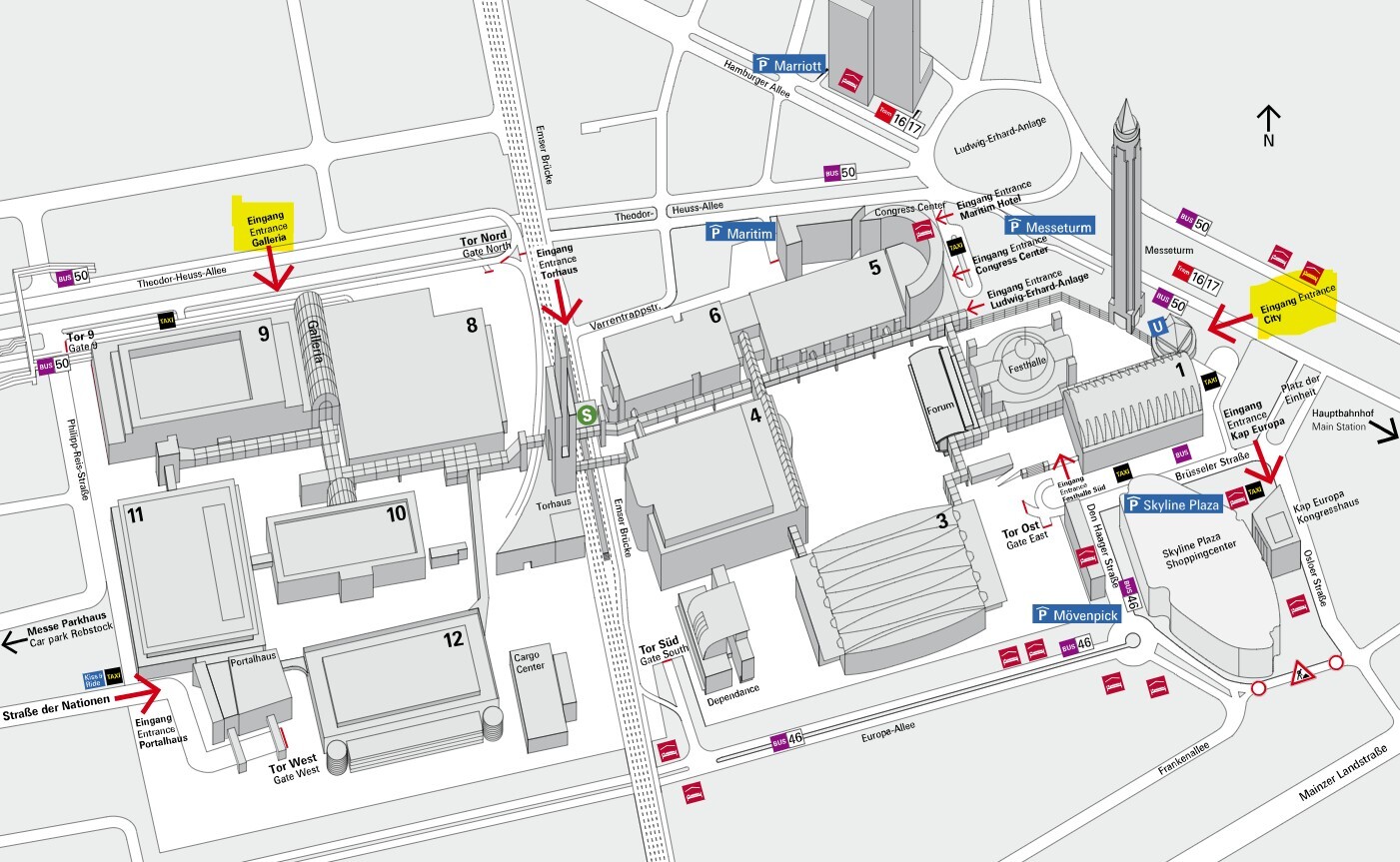 Messukartta, sisäänkäynnit